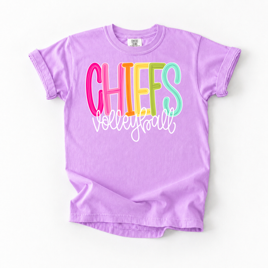 Color Pop-Chiefs Volleyball Tee