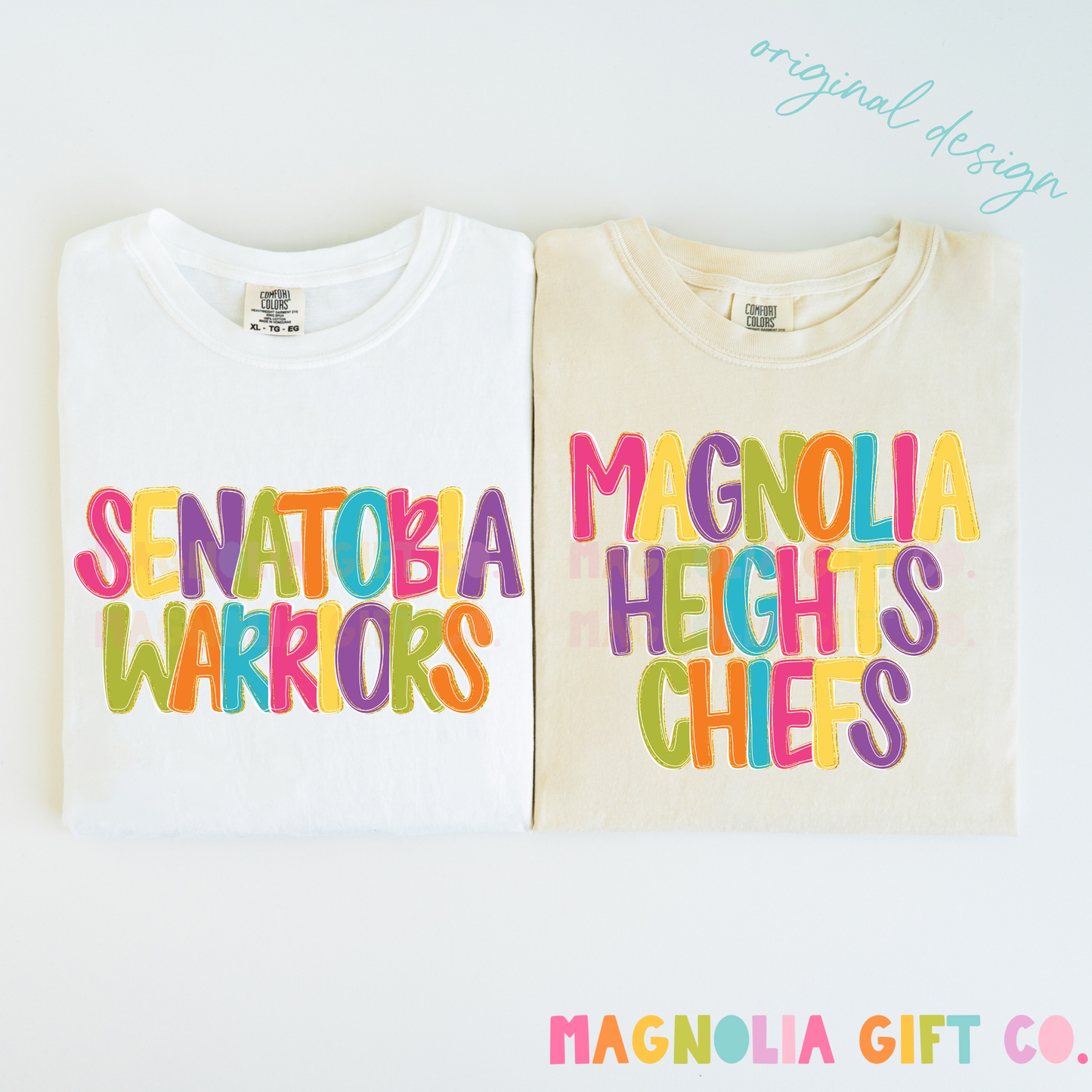 Colorful Preppy School + Mascot Tee