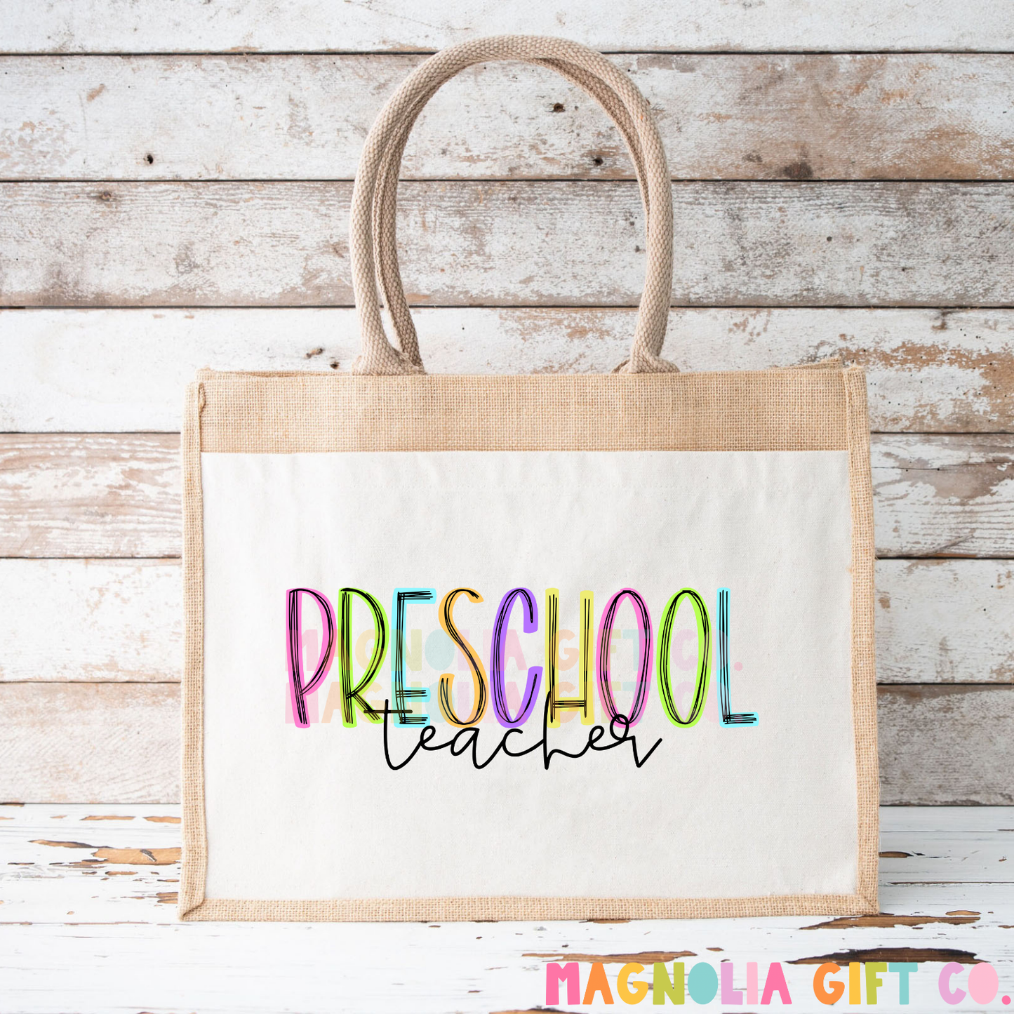 Neon Grade + Teacher Tote Bag