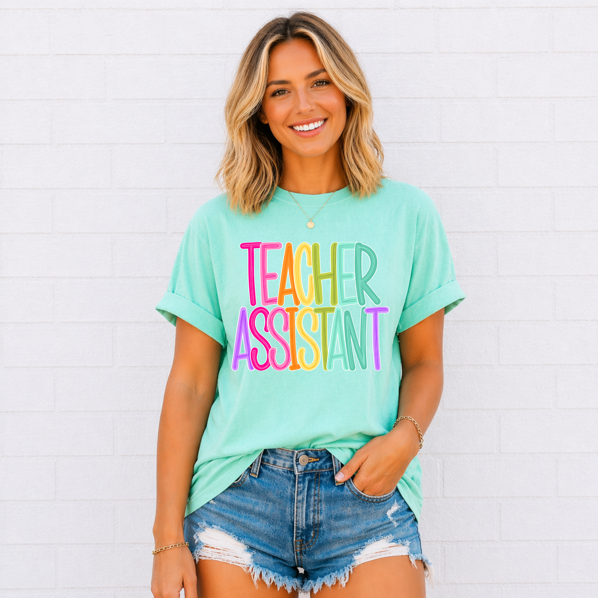 Color Pop-Teacher Assistant Tee