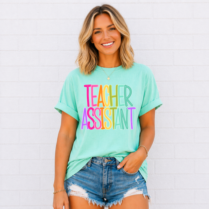 Color Pop-Teacher Assistant Tee