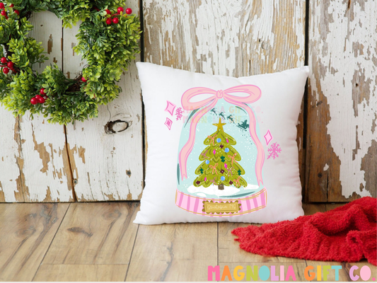 Preppy Snowglobe-Custom City Throw Pillow