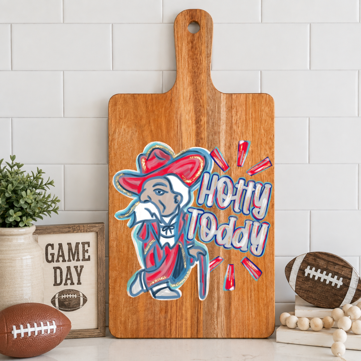 Painted Hotty Toddy Cutting Board