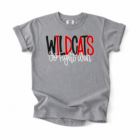 Bubble Wildcats Go Fight Win Tee
