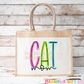 Neon Cat Mom Tote Bag