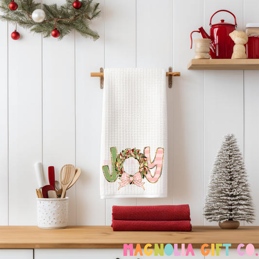 Joy Wreath Tea Towel