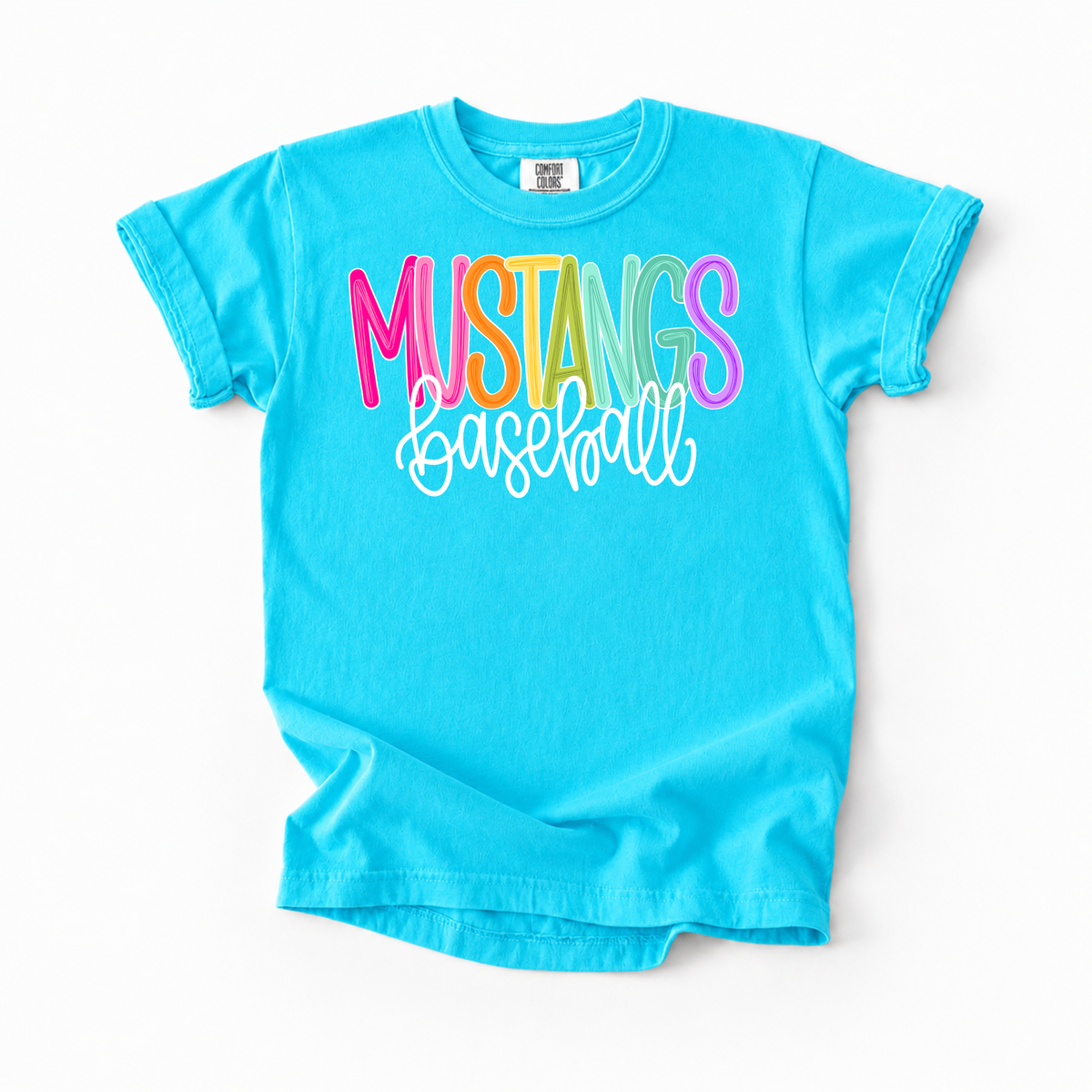 Color Pop-Mustangs Baseball Tee