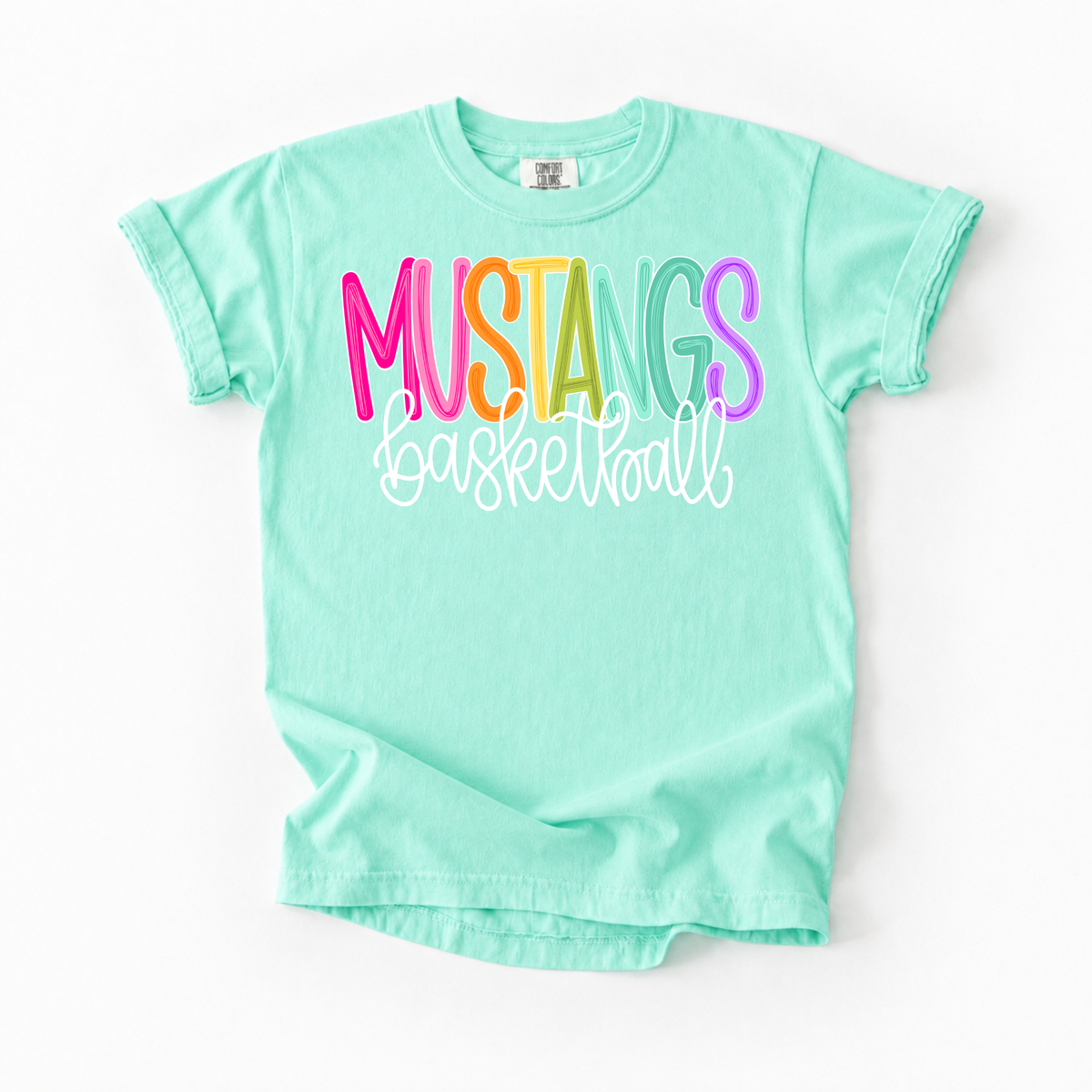 Color Pop-Mustangs Basketball Tee