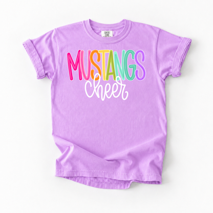 Color Pop-Mustangs Cheer Tee