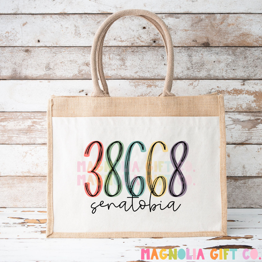 Muted Zip + City Tote Bag