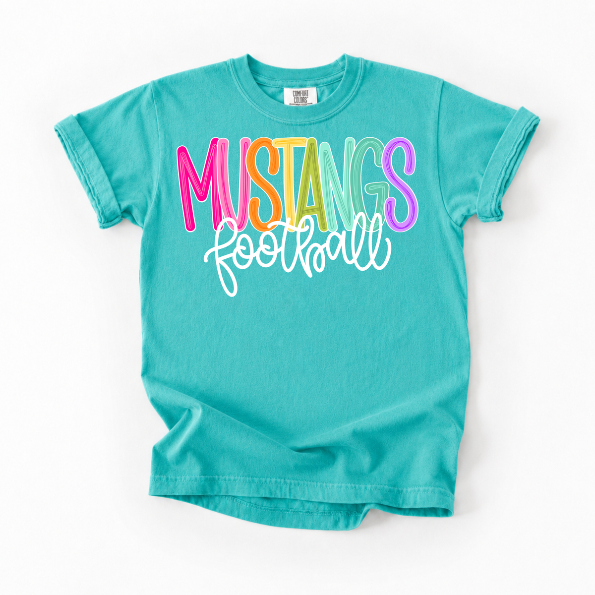 Color Pop-Mustangs Football Tee