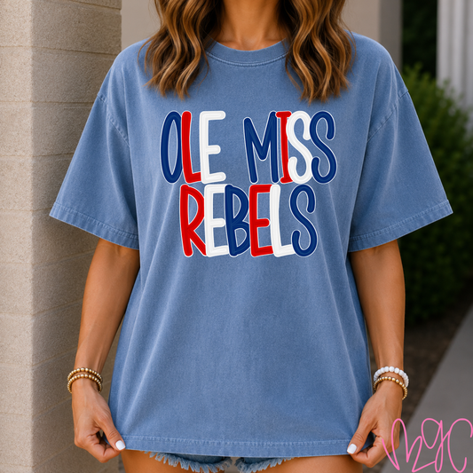 Bubble Ole Miss Rebels Tee