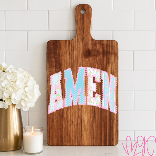 Floral Amen Cutting Board