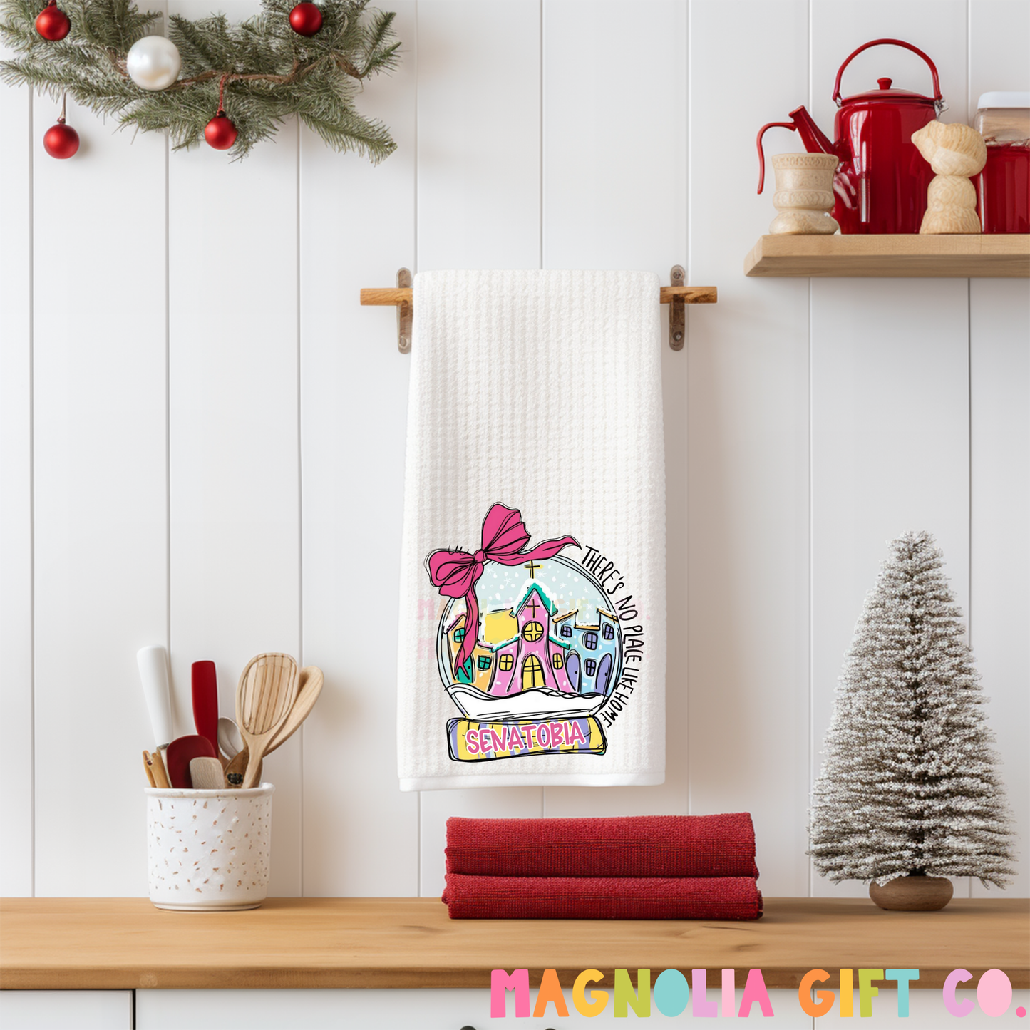 Snow Globe City Tea Towel