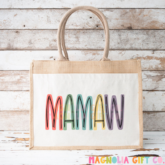 Muted Family Title Tote Bag