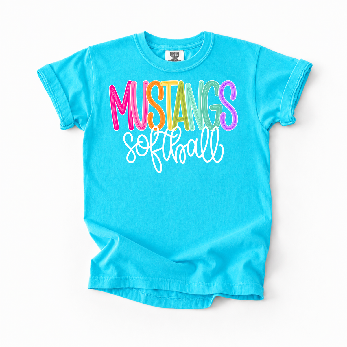 Color Pop-Mustangs Softball Tee