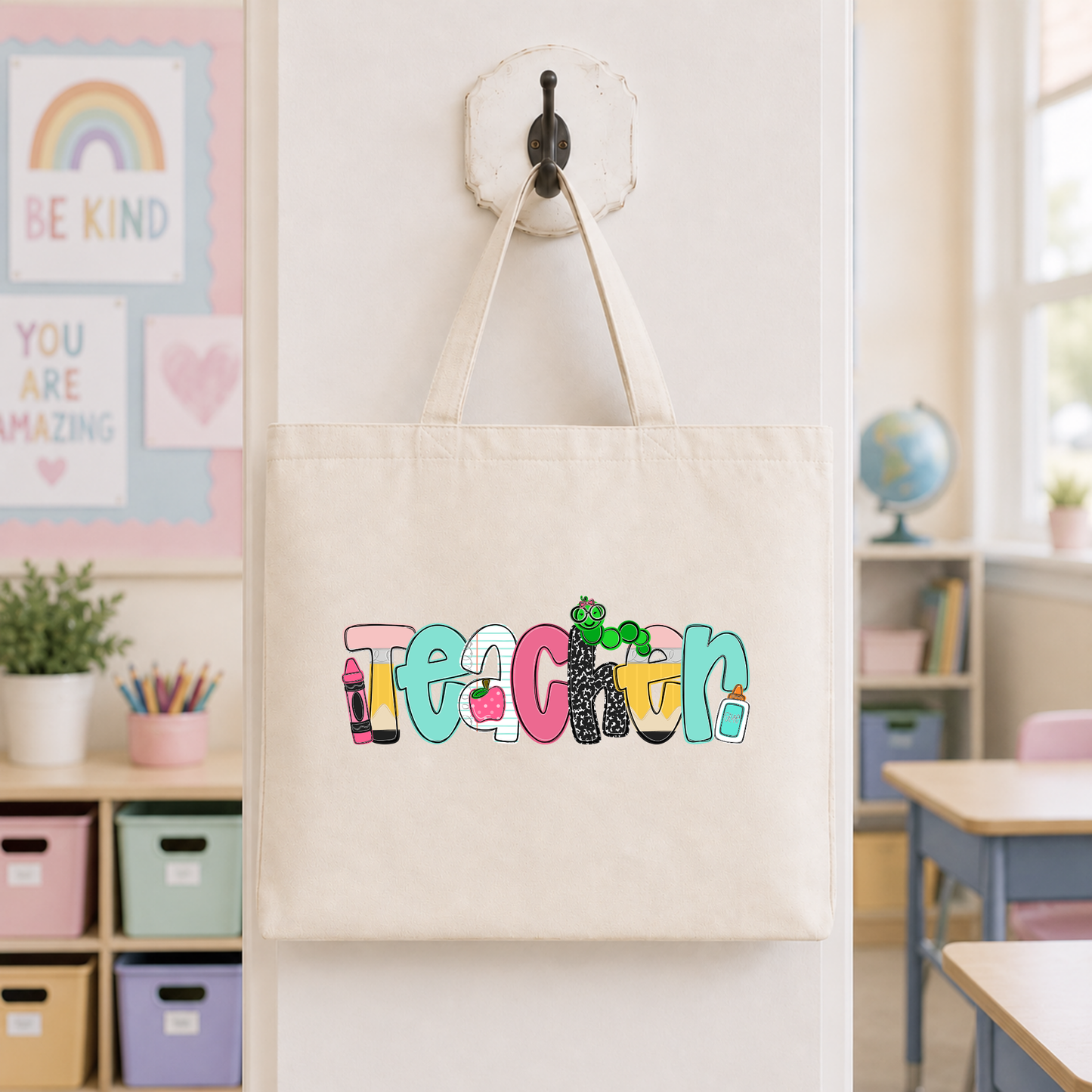 Pastel Teacher Tote Bag