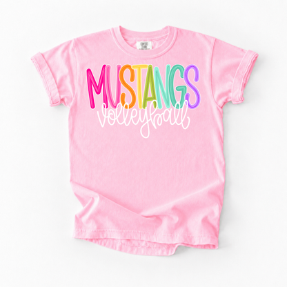 Color Pop-Mustangs Volleyball Tee