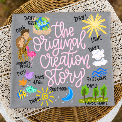 Original Creation Story (Pink) Tee