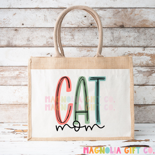 Muted Cat Mom Tote Bag