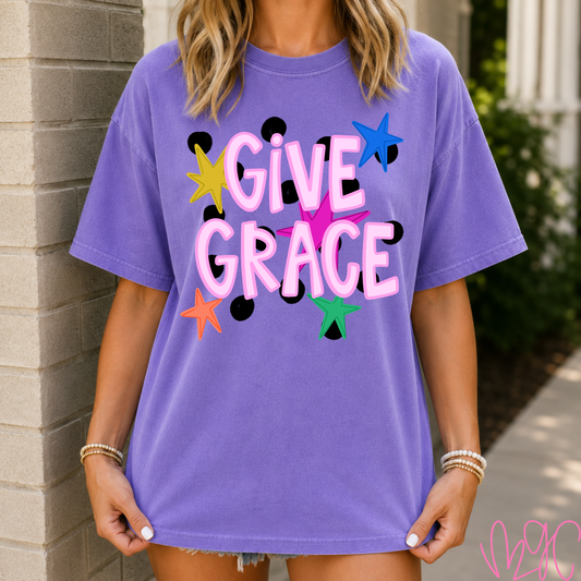 Dotted Give Grace Tee