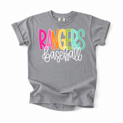 Color Pop-Rangers Baseball Tee