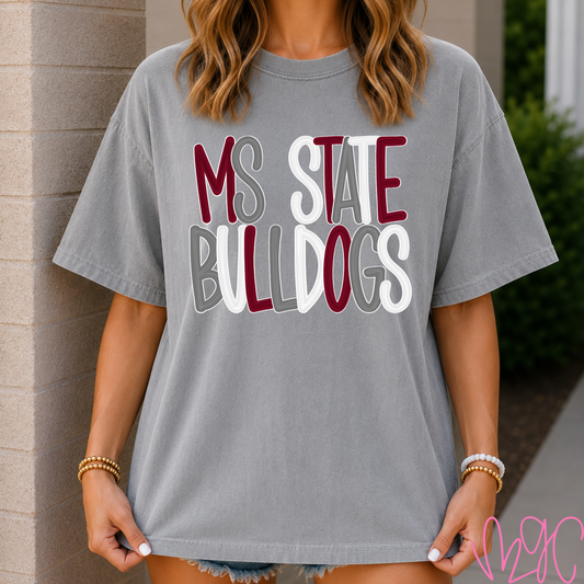 Bubble MS State Bulldogs Tee