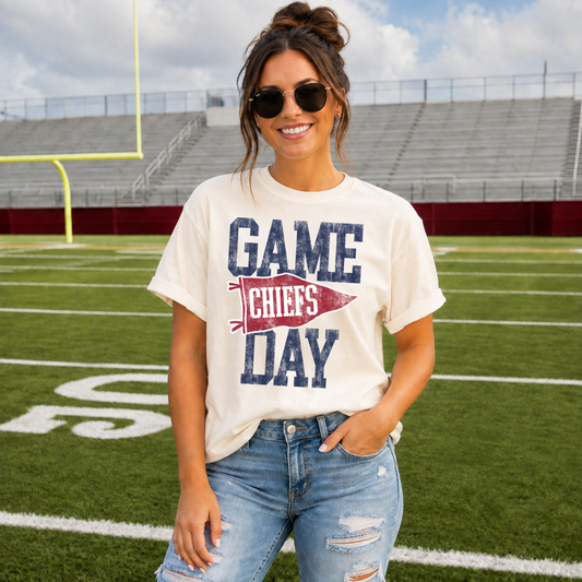 Distressed Game Day-Chiefs Tee
