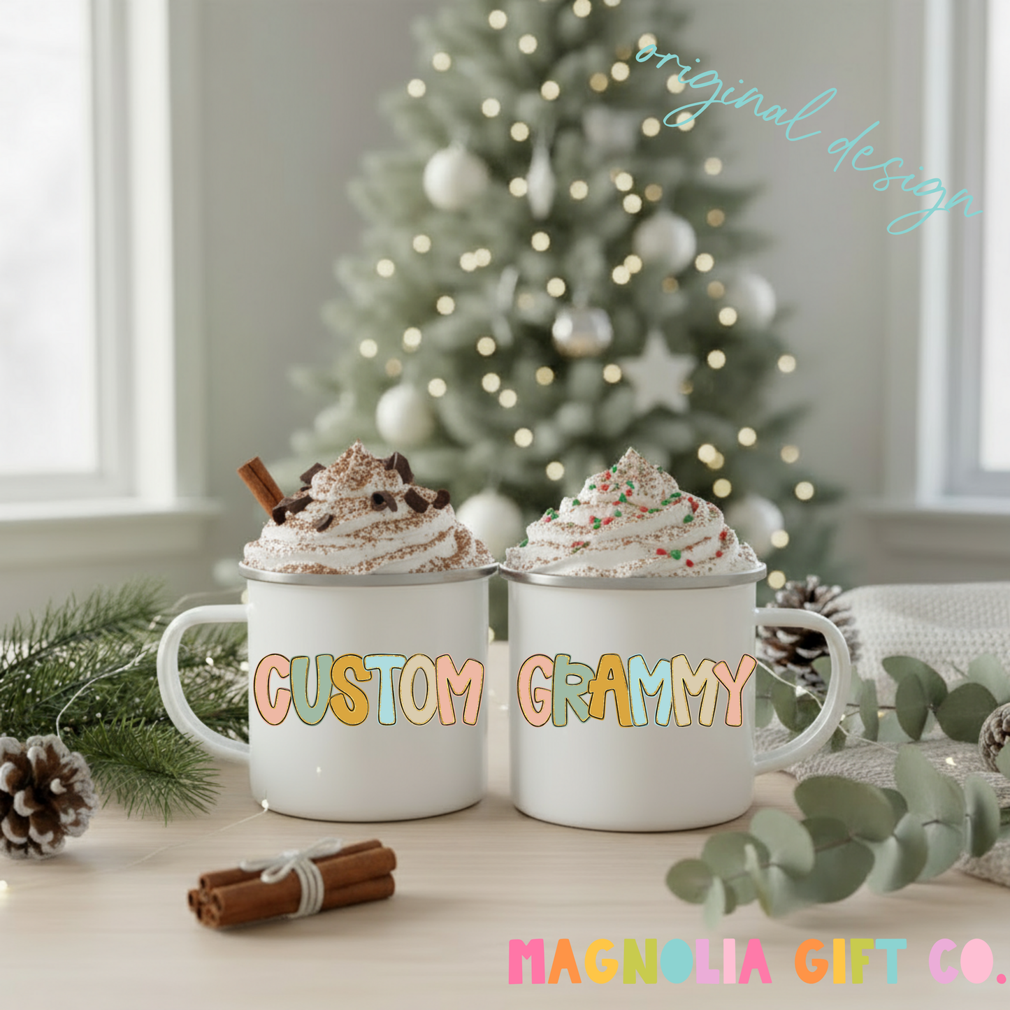 Pastel Retro Custom Family Title Coffee Mug