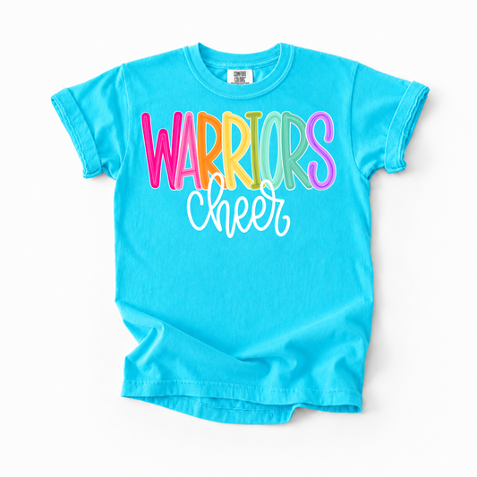 Color Pop-Warriors Cheer Tee
