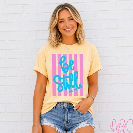 Striped Be Still (Turquoise) Tee