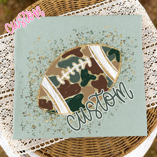 Custom Camo Football Tee
