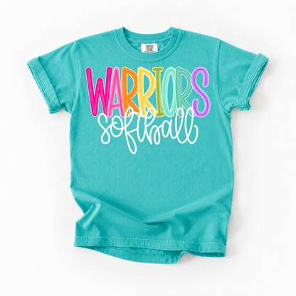 Color Pop-Warriors Softball Tee