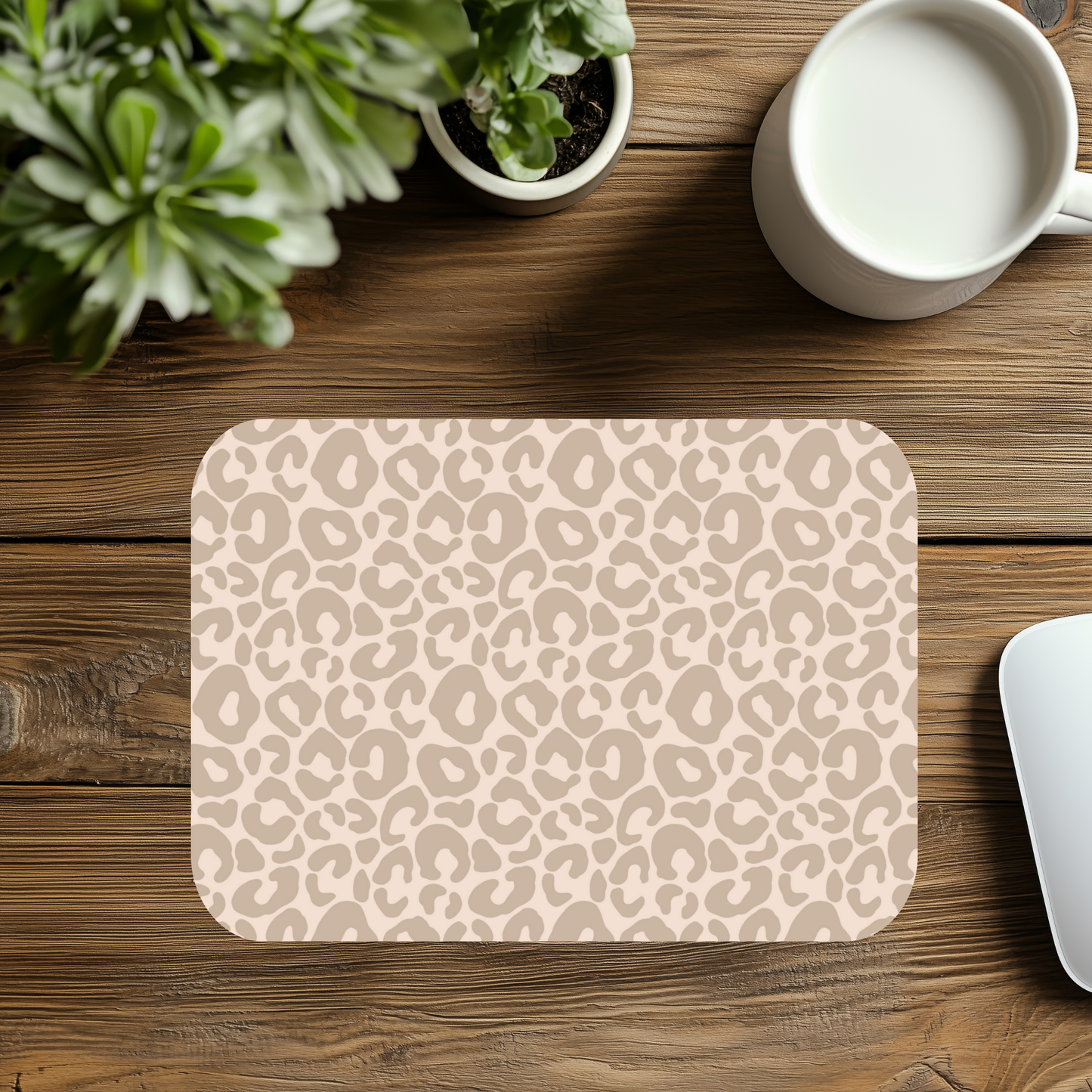 Neutral Leopard Mousepad