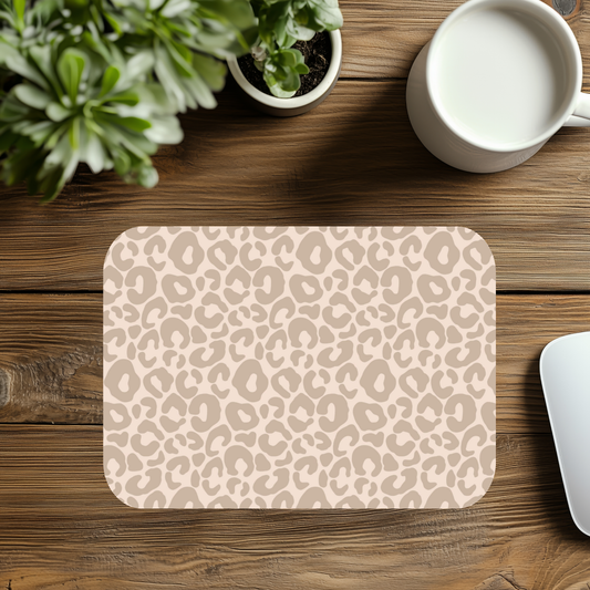 Neutral Leopard Mousepad