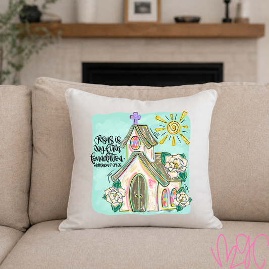 Firm Foundation Throw Pillow