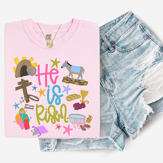 He Is Risen Doodles Tee