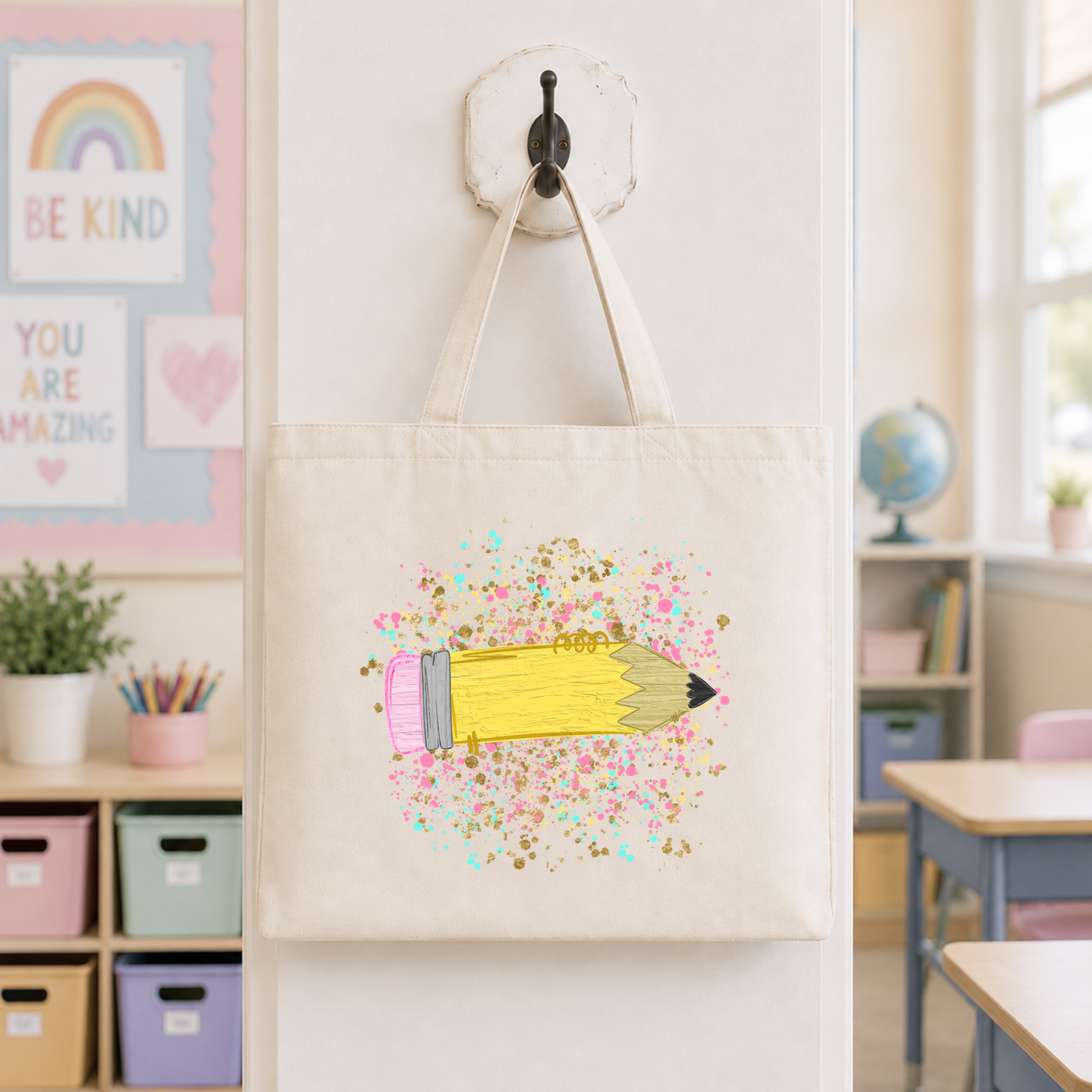 Confetti Pencil Tote Bag