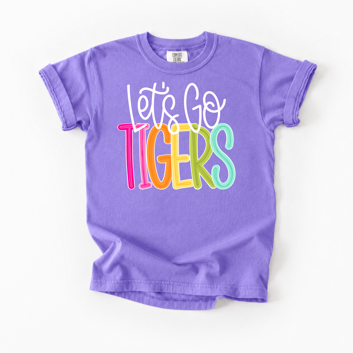 Color Pop-Let's Go Tigers Tee