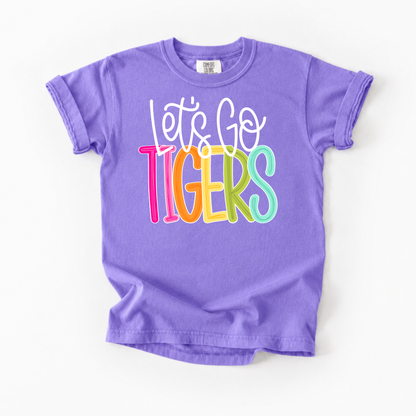 Color Pop-Let's Go Tigers Tee