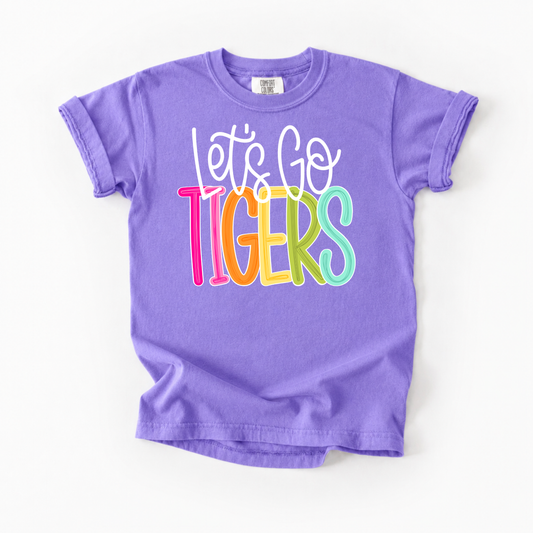 Color Pop-Let's Go Tigers Tee