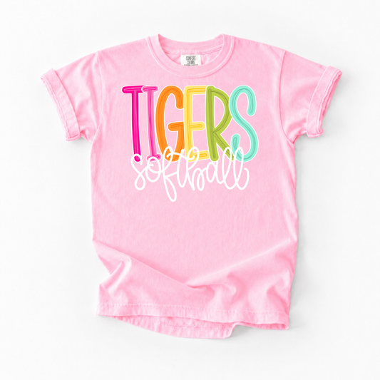 Color Pop-Tigers Softball Tee
