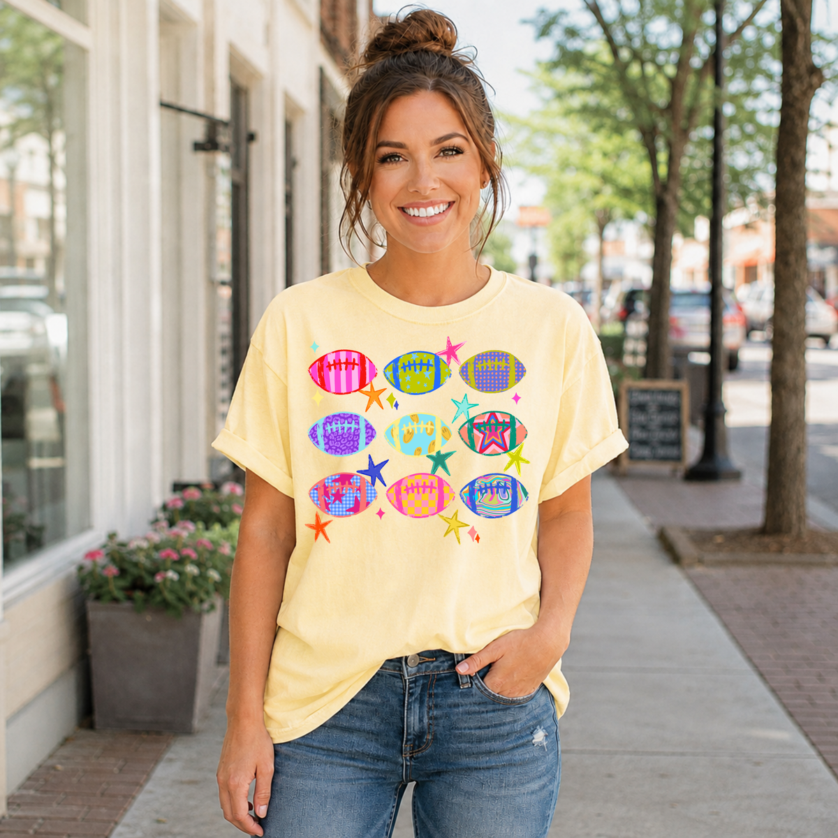 Patterned Football Tee