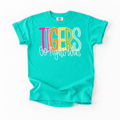 Color Pop-Tigers Go Fight Win Tee