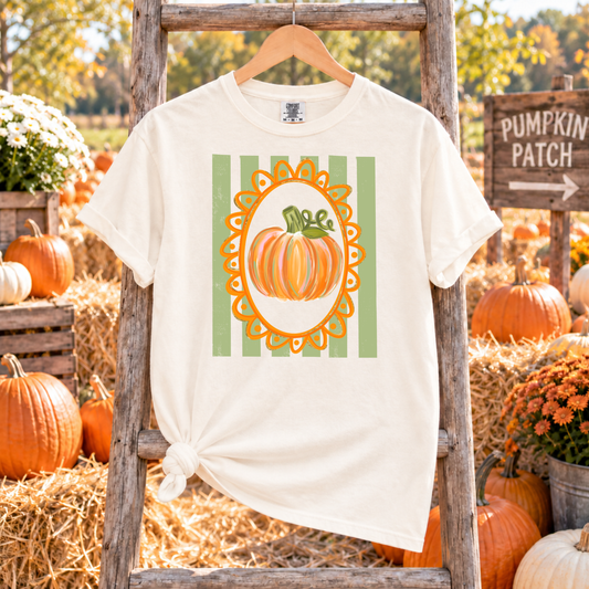 Striped Painted Pumpkin Tee