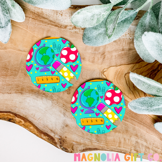 Teacher Clip Art Car Coasters