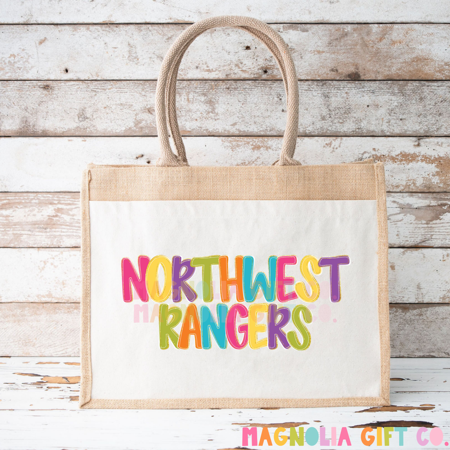Colorful Preppy School + Mascot Tote Bag