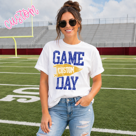 Distressed Game Day-Custom Tee