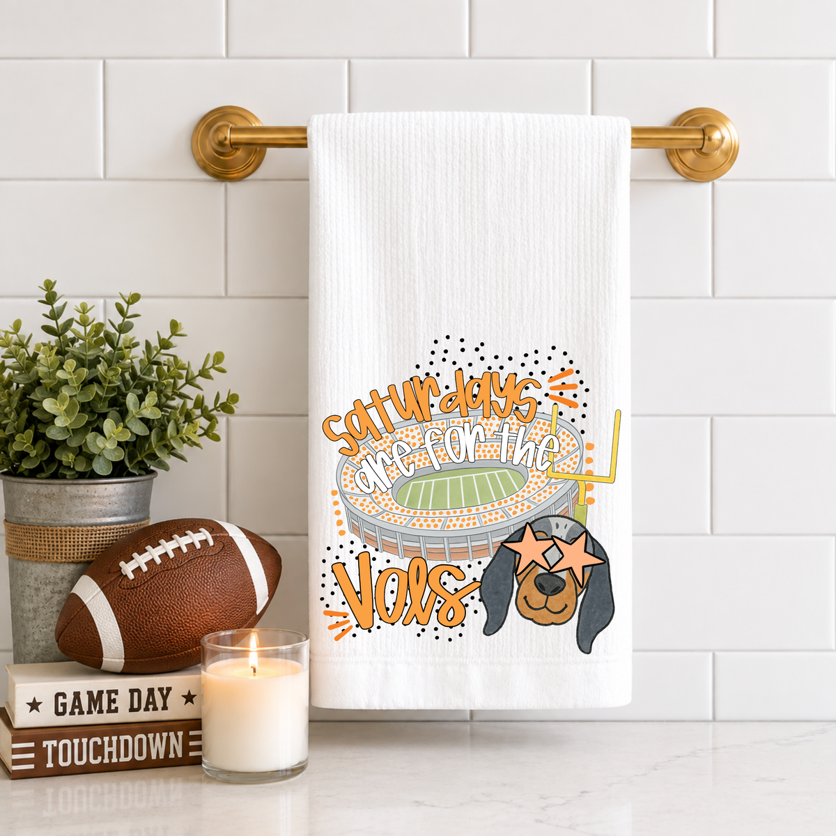 Saturdays Are For The Vols Tea Towel