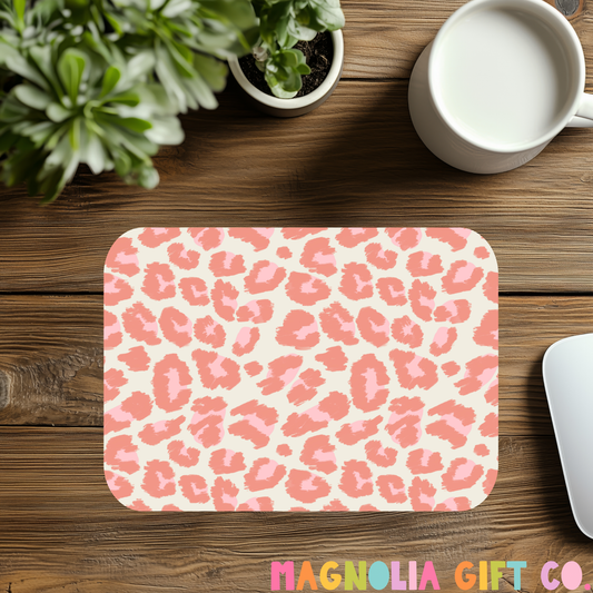 Coral Leopard Mousepad